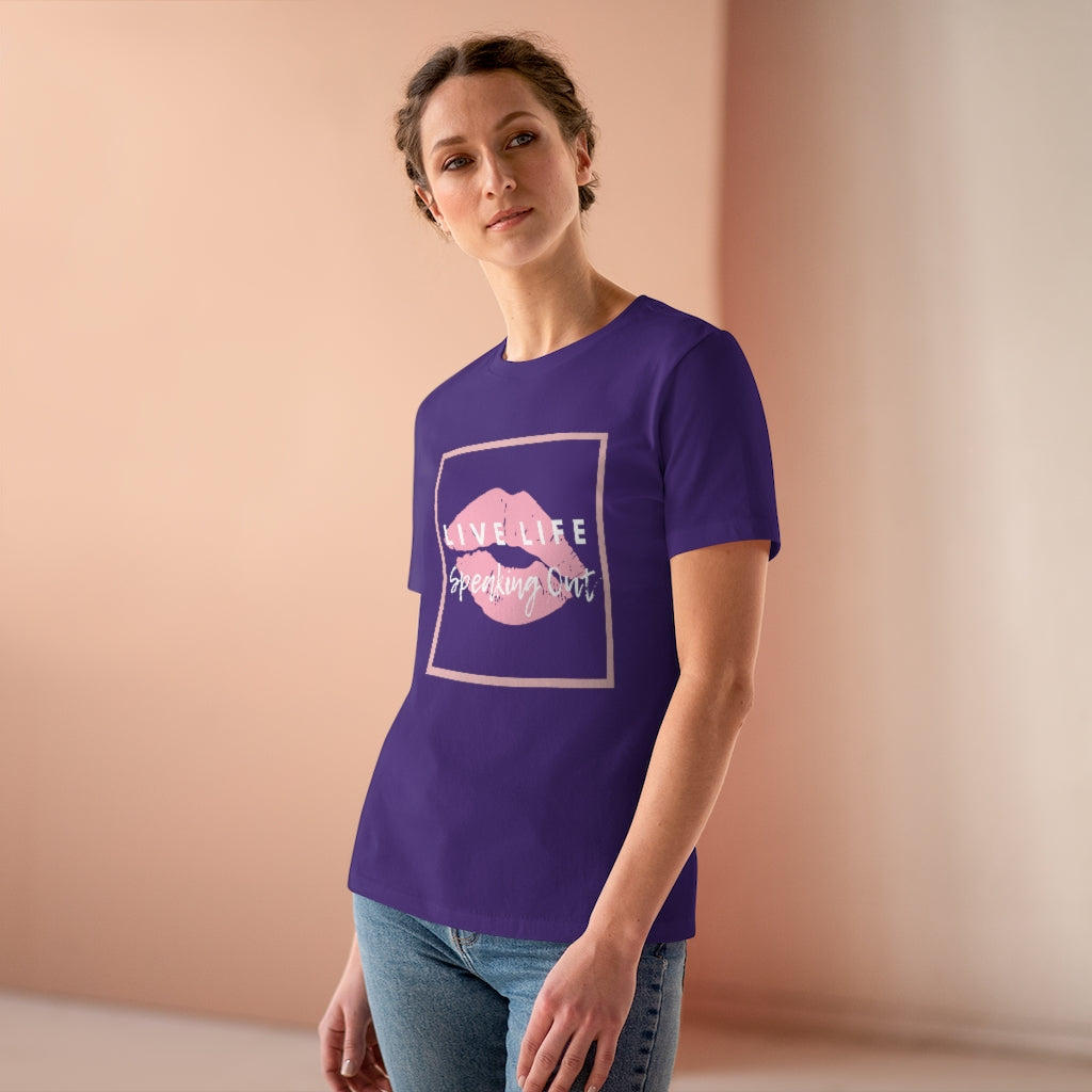Live Life Speaking Out With Pink Lips On Women's Premium Tee