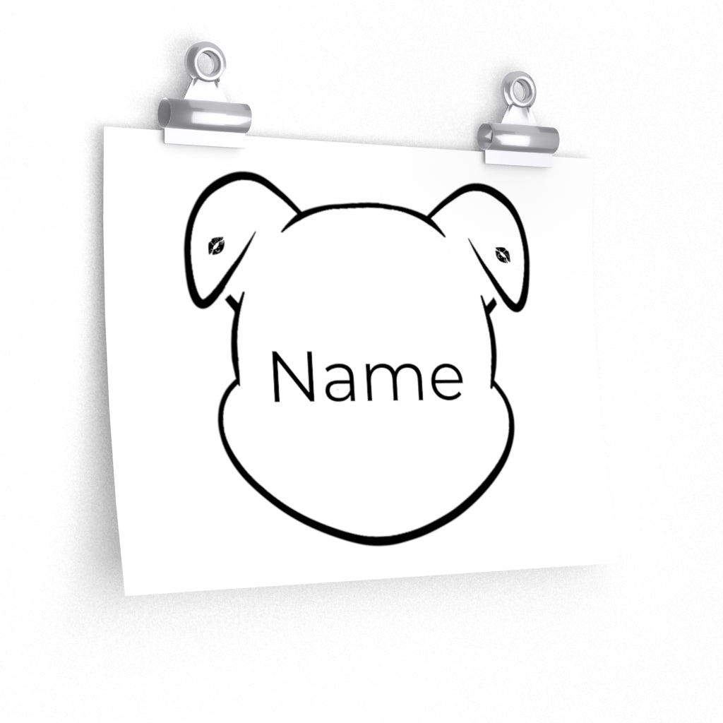 Personalized Mumbles Head Outline On Premium Matte horizontal posters