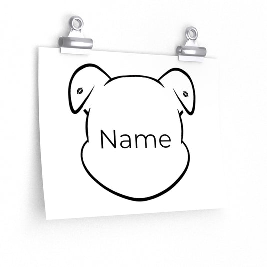 Personalized Mumbles Head Outline On Premium Matte horizontal posters