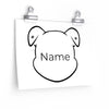 Personalized Mumbles Head Outline On Premium Matte horizontal posters