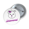 Purple Diamond On Custom Pin Buttons