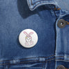 Diamond Wearing Pink Bunnysuit On Custom Pin Buttons