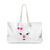 Pink Diamond Face On White Weekender Bag