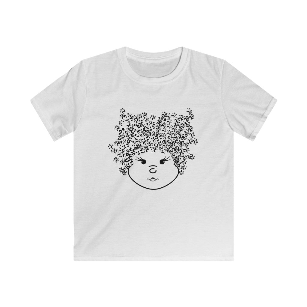 Diamond Paw Print Afro Kids Softstyle Tee