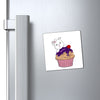 Purple Diamond Cupcake On Magnets