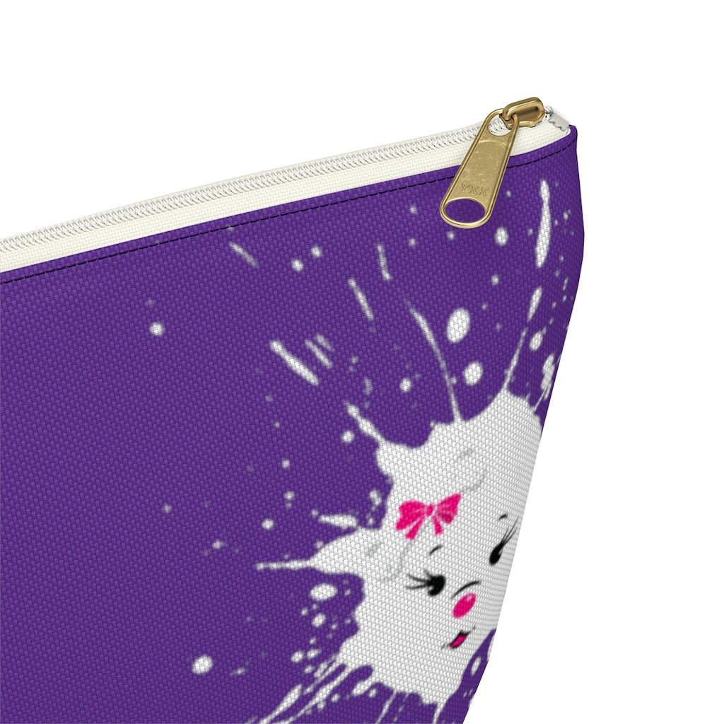Diamond Face Splash On Purple Accessory Pouch w T-bottom