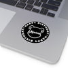 Personalize Mumble&#39;s Outline For Happy Birthday On Black Round Vinyl Stickers