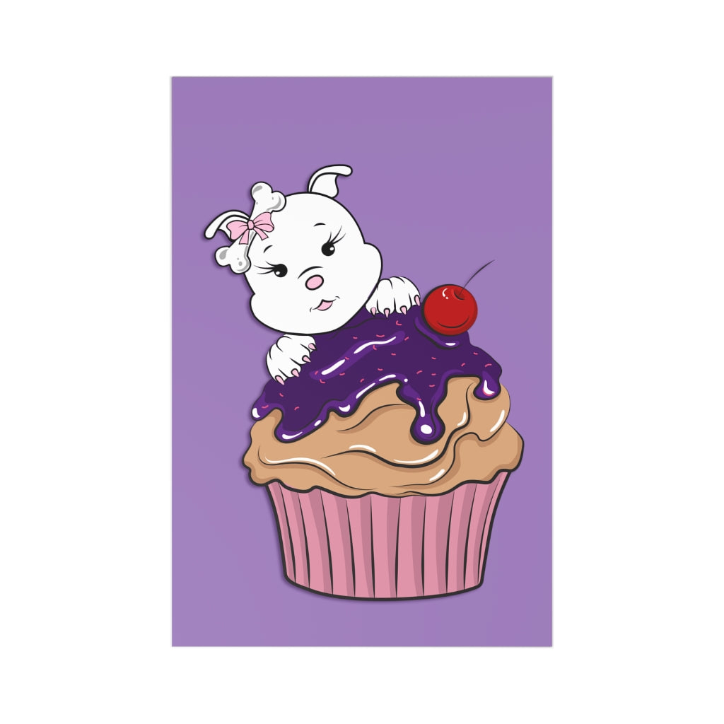 Purple Diamond Cupcake On Blank Postcards (7 pcs)