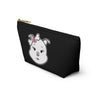 Pink Diamond On Black Accessory Pouch w T-bottom