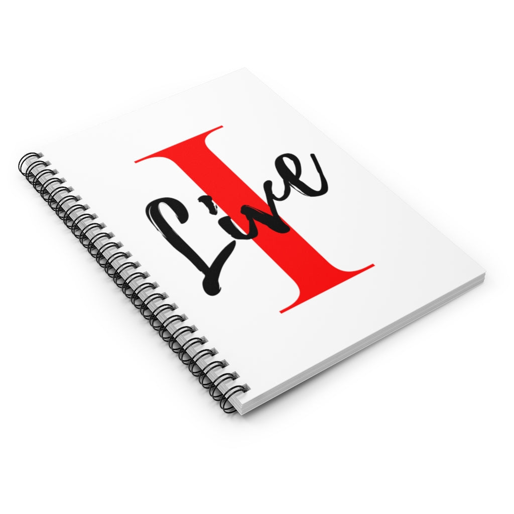 Oversized "I" LIVE On Spiral Notebook - Ruled Line