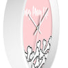 Dog Mom Life Bone Pile Pink Wall clock