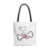 Pink Diamond With Oversized Bone On White Tote Bag