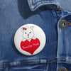 Diamond Loves Poochie Diva On Custom Pin Buttons