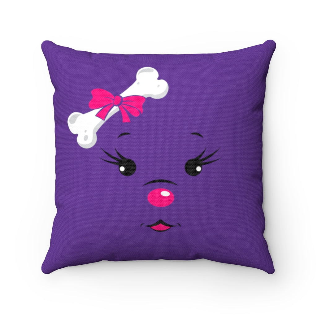 Diamond Face On Purple Spun Polyester Square Pillow