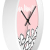 Dog Mom Life Bone Pile Pink Wall clock