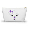 Purple Diamond Face On White Accessory Pouch w T-bottom