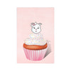 Vanilla With Sprinkles Diamond Cupcake On Pink Postcards (7 pcs)