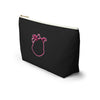 Diamond Pink Outline On Black Accessory Pouch w T-bottom