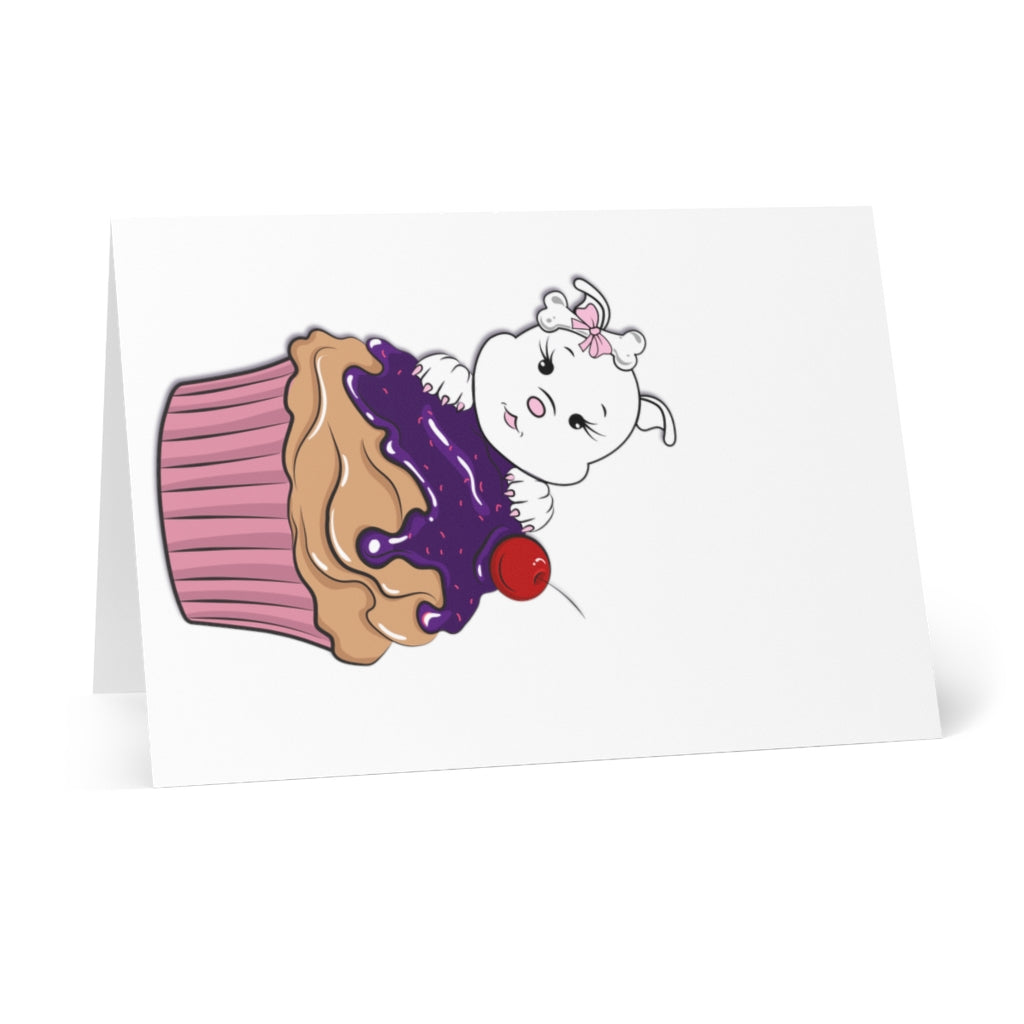 Purple Diamond Cupcake On Greeting Cards (8 pcs)