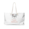 High IQ Diamond Thinking Pawsitive On White Weekender Bag