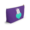 Purple Diamond On Big Heart On Purple Accessory Pouch w T-bottom