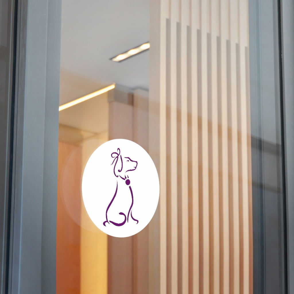 Purple Poochie Diva Icon On Round Vinyl Stickers