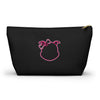 Diamond Pink Outline On Black Accessory Pouch w T-bottom