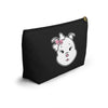 Pink Diamond On Black Accessory Pouch w T-bottom