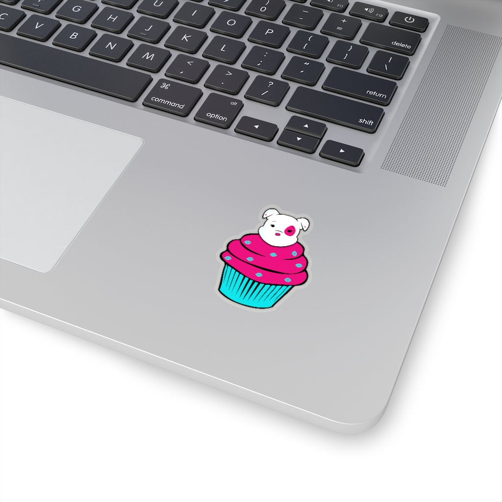 Mumbles Fuchsia Cupcake On Kiss-Cut Stickers
