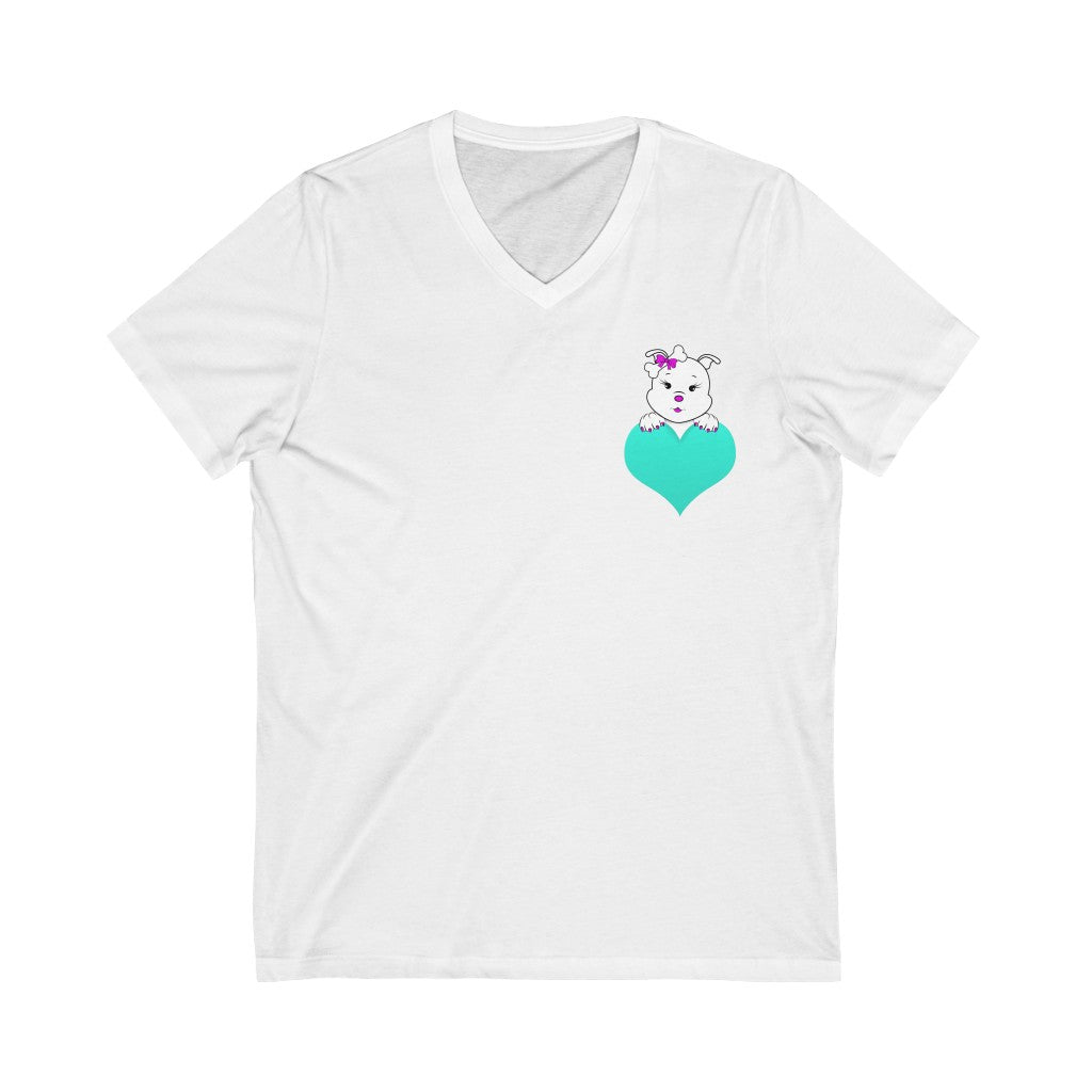 Diamond's Heart On Unisex Jersey Short Sleeve V-Neck Tee