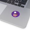 Purple Diamond Cupcake On Purple Round Vinyl Stickers