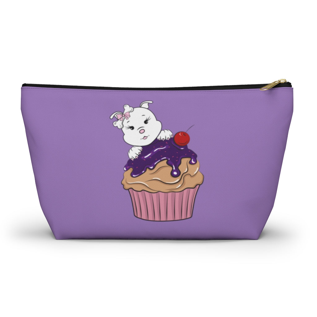 Diamond On Purple Frosted Cupcake On Lavender Accessory Pouch w T-bottom
