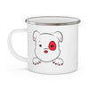 Flip For Her Lips Mumbles Showing Paws On Enamel Camping Mug