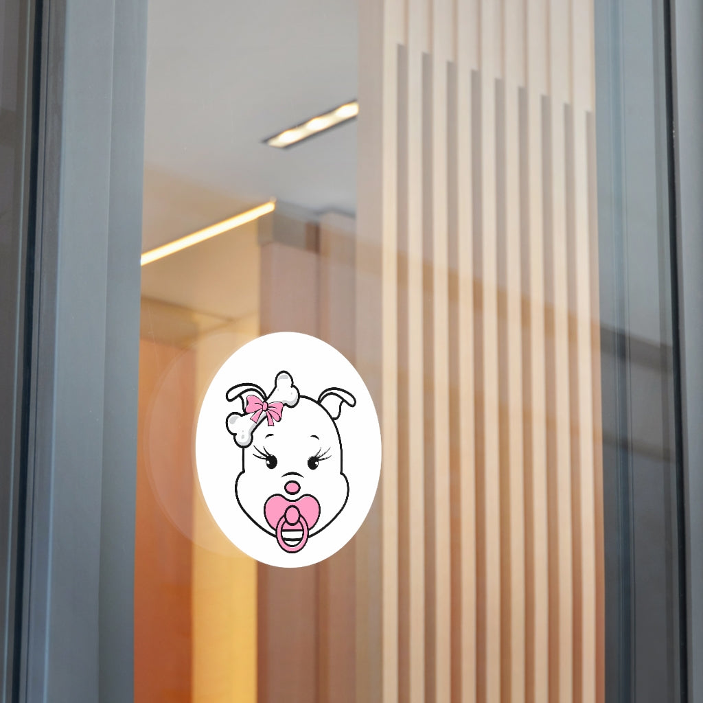 Pink Baby Diva Round Vinyl Stickers