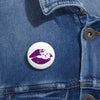 Purple Diamond on Lips Custom Pin Buttons