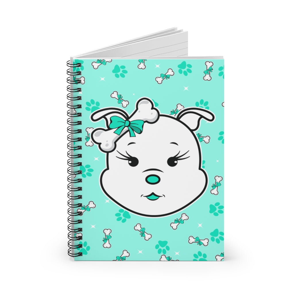 Diamond bone confetti Turquoise Spiral Notebook - Ruled Line