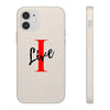 Oversized &quot;I&quot; Cursive LIVE On White Biodegradable Case