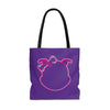 Pink Diamond Outline On Purple Tote Bag