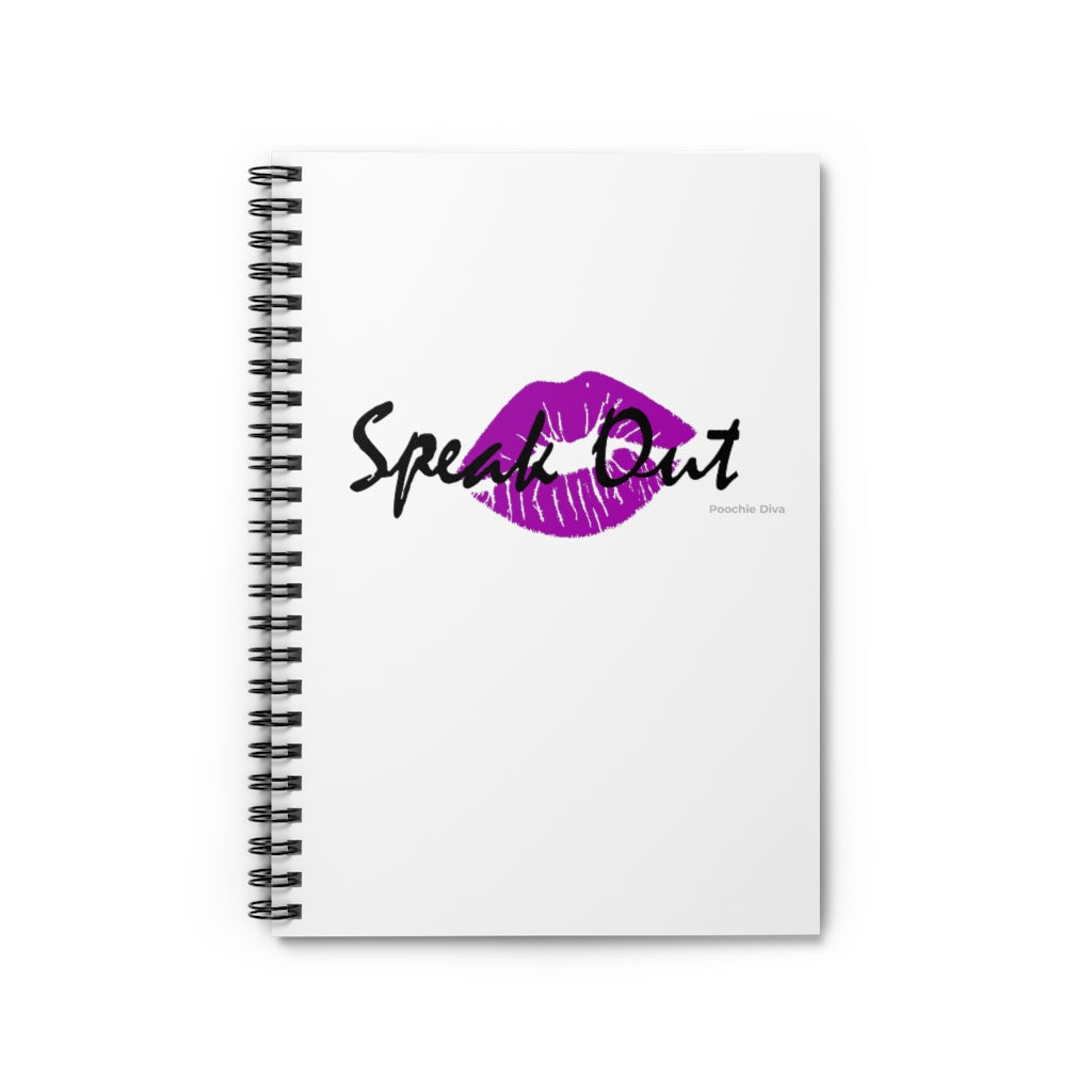 Speak Out Purple Lips Spiral Notebook - Ruled Line