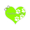 Love Poochie Diva Lime Green Heart On Kiss-Cut Stickers