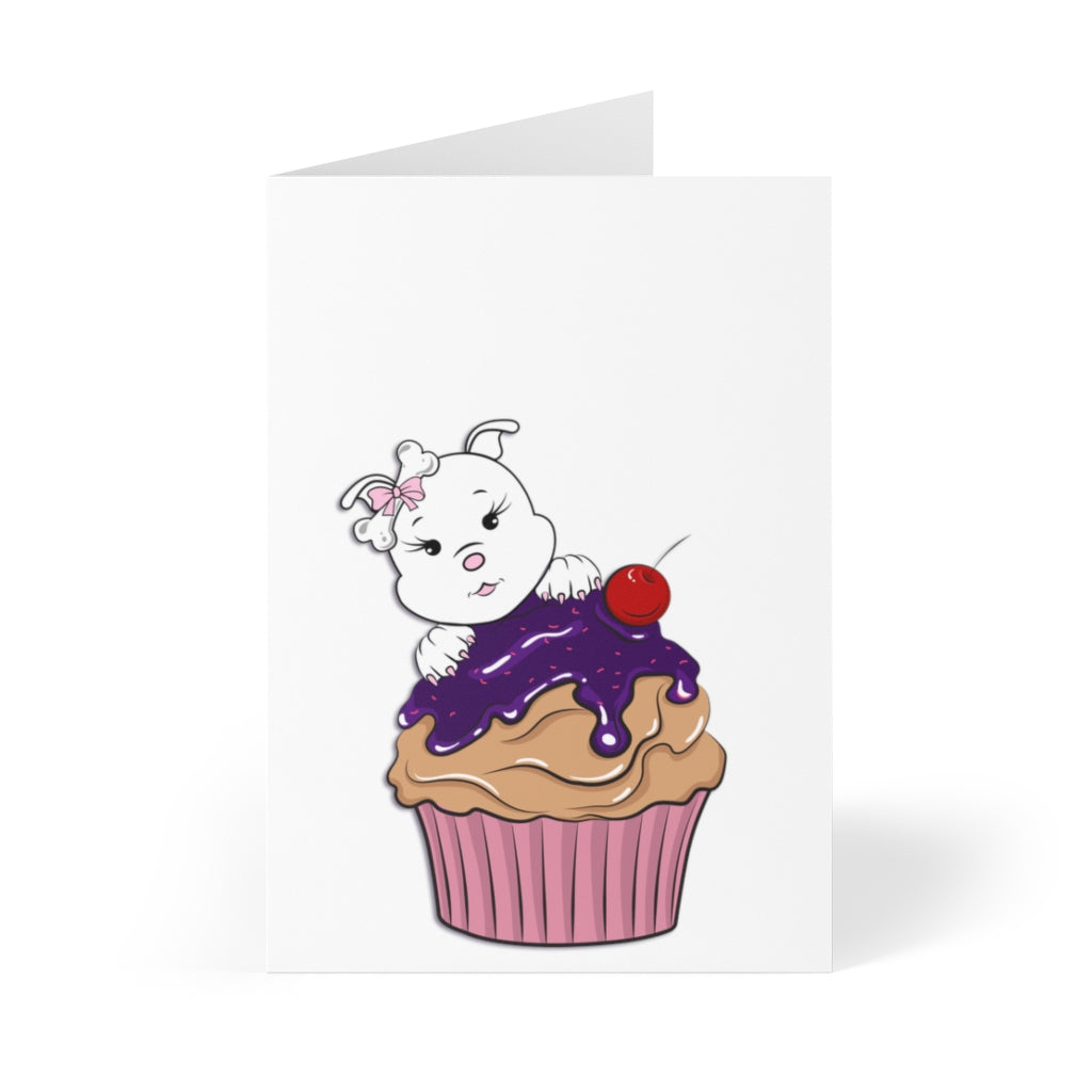 Purple Diamond Cupcake On Greeting Cards (8 pcs)