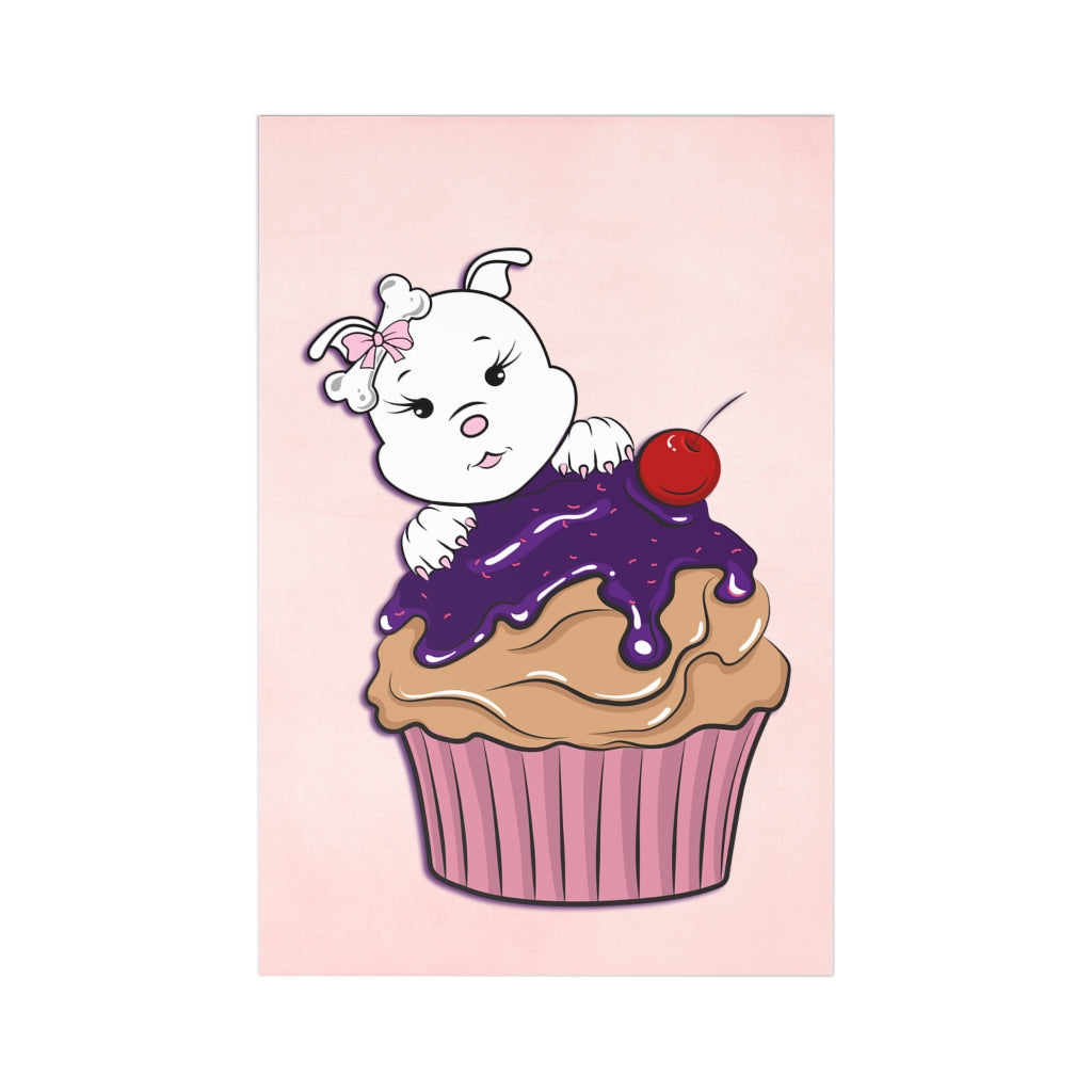 Purple Diamond Cupcake On Blank Pink Postcards (7 pcs)