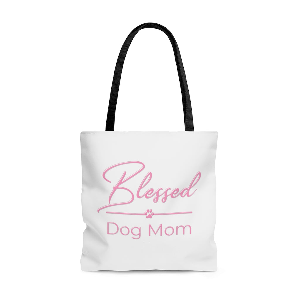 Pink Blessed Dog Mom On Tote Bag