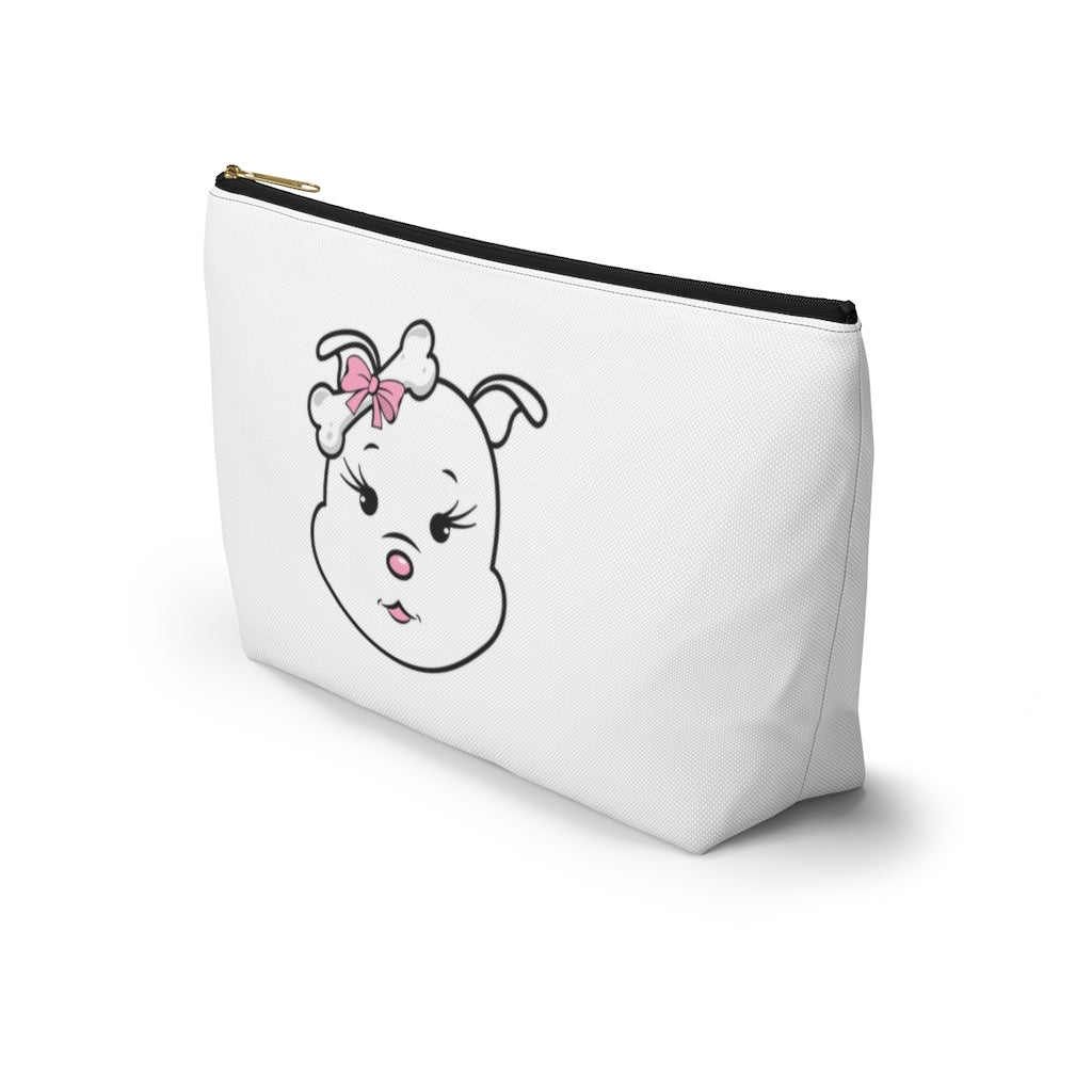 Pink Diamond On White Accessory Pouch w T-bottom