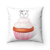 Vanilla With Sprinkles Diamond Cupcake On Spun Polyester Square Pillow