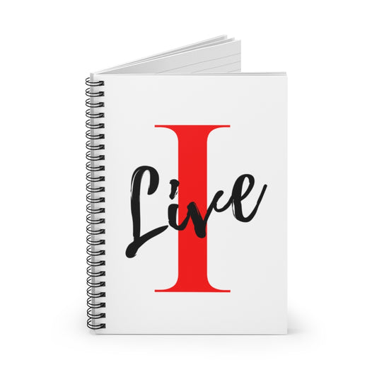 Oversized "I" LIVE On Spiral Notebook - Ruled Line