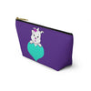 Purple Diamond On Big Heart On Purple Accessory Pouch w T-bottom