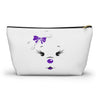 Purple Diamond Face On White Accessory Pouch w T-bottom