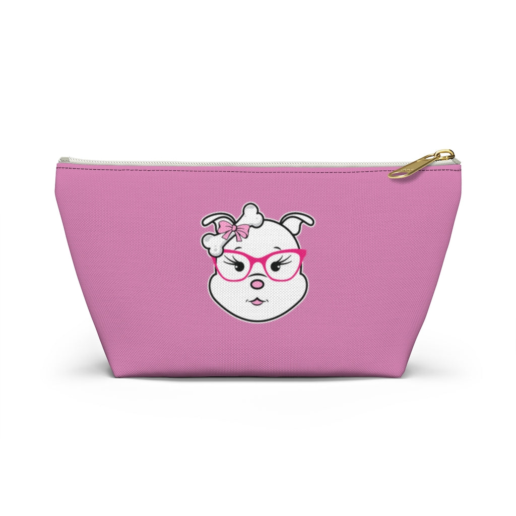 High IQ Diamond Wearing Pink Glasses On Pink Accessory Pouch w T-bottom