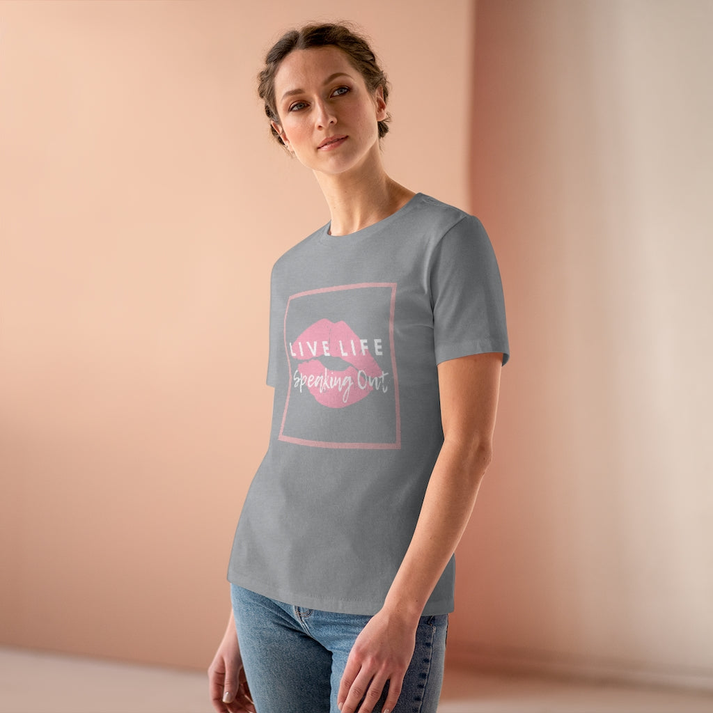 Live Life Speaking Out With Pink Lips On Women's Premium Tee